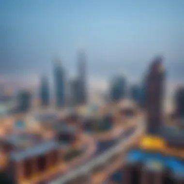 Dubai Skyline with Emerging Properties A panoramic view of Dubai's skyline showcasing new developments