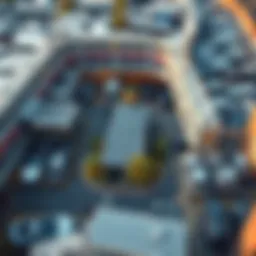 Aerial view of the Dubai Mall car park showcasing its extensive layout