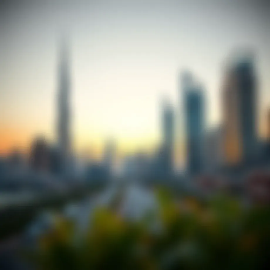 Skyline of Dubai showcasing modern architecture