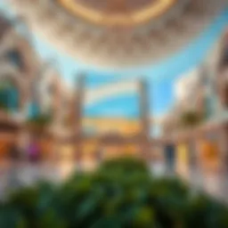 A panoramic view of Oasis Mall's stunning architectural facade