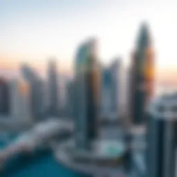 A panoramic view of the Dubai Marina skyline showcasing modern architectural designs