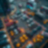 Aerial view of Burj Khalifa parking lot