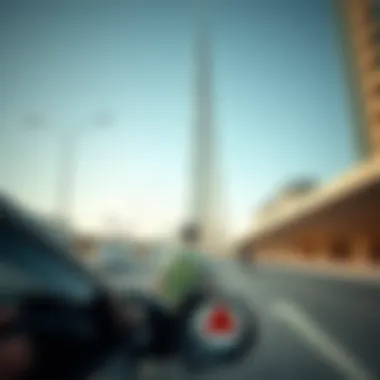 Using Alternative Transportation Near Burj Khalifa Visitor utilizing alternative transportation near Burj Khalifa