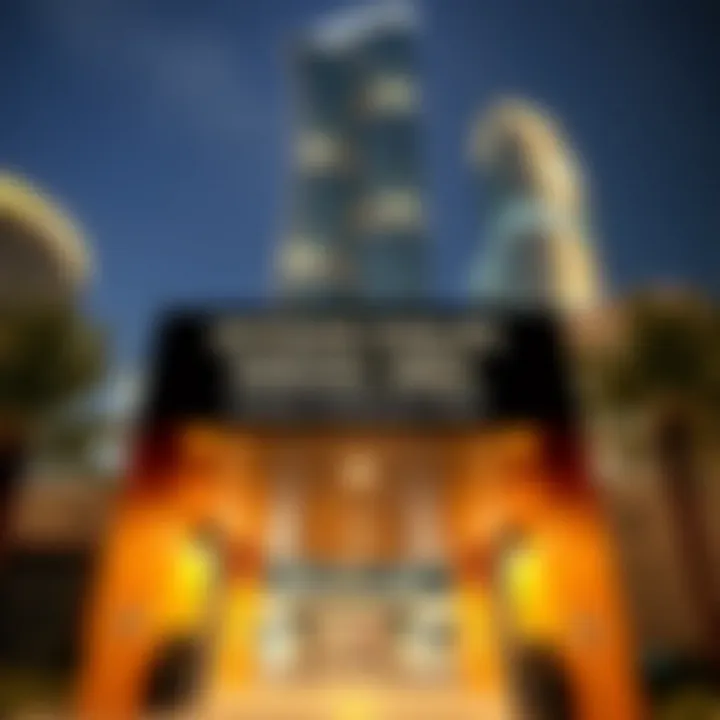 Entrance sign of Burj Khalifa parking area