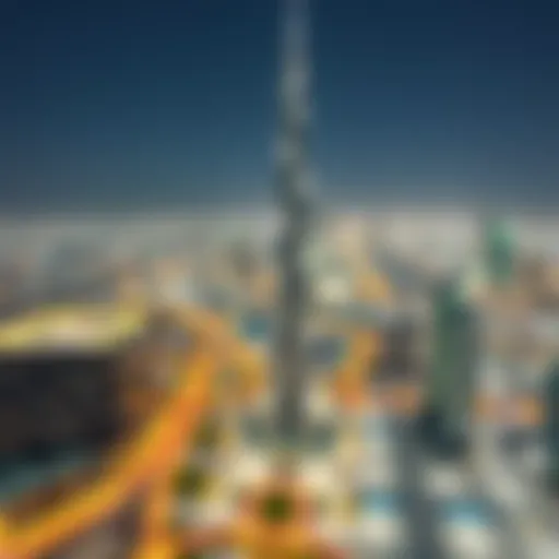 Aerial view of Burj Khalifa parking facility