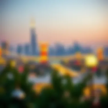 Dubai skyline with festive decorations