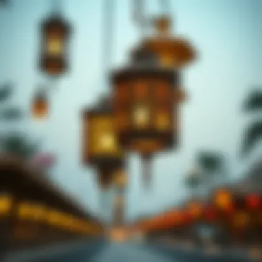 Symbolic Lanterns of Ramadan Artistic depiction of traditional Ramadan lanterns
