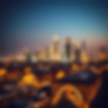 Dubai Skyline Illuminated During Ramadan Stunning skyline of Dubai during Ramadan nights