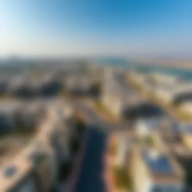 Modern Residential Complexes in Ras Al Khaimah Aerial view of Ras Al Khaimah showcasing modern residential complexes