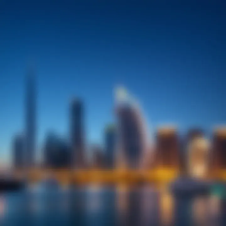 Stunning view of Dubai Marina skyline featuring luxury residential towers