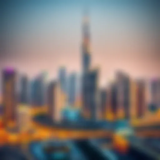 Skyline view of Dubai showcasing luxurious real estate developments