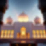 A stunning view of the Sheikh Zayed Grand Mosque showcasing intricate architectural details