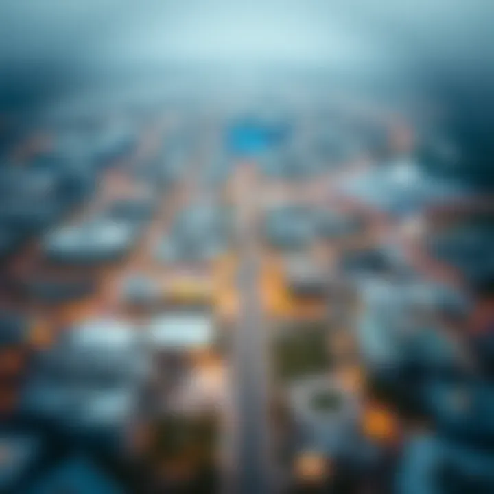 Aerial view of Tilal showcasing its urban planning and architecture