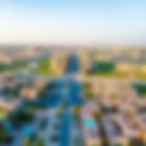 Aerial view of Tilal Al Ghaf community showcasing residential layouts