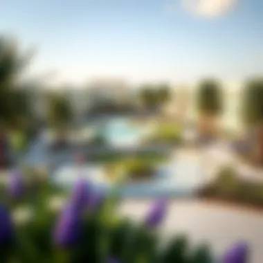 Render of Community Amenities in Tilal Al Ghaf Render of community amenities including parks and recreational areas
