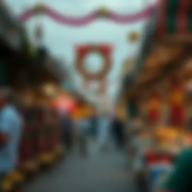 Local Market Bustling with Life During Holidays Vibrant local market bustling during holiday season