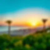 Scenic view of Um Suqeim Beach at sunset
