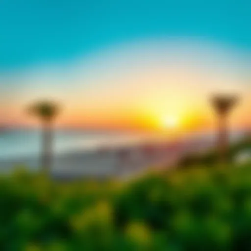 Scenic view of Um Suqeim Beach at sunset