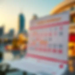 Calendar highlighting public holidays in Dubai