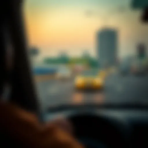 Taxi navigating the roads between Dubai and Sharjah