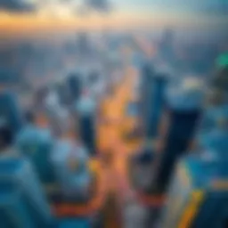 Aerial view of JLT Cluster Q showcasing its vibrant skyline