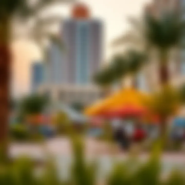 Community amenities in JLT Cluster Q including parks and recreational areas