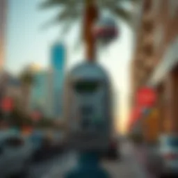Dubai parking meter in urban setting