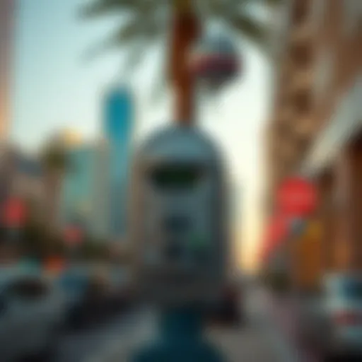 Dubai parking meter in urban setting