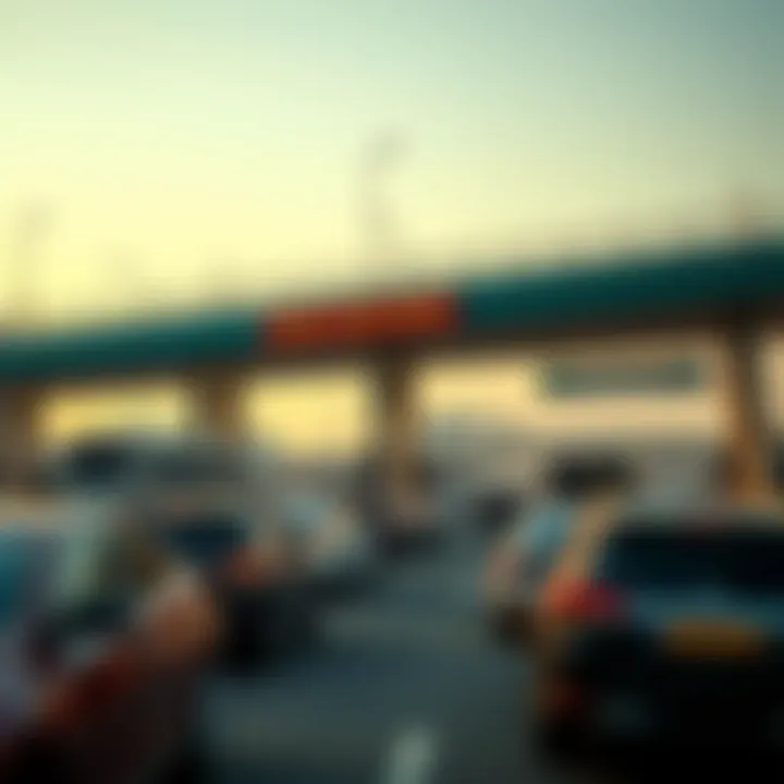 Traffic flow at a Salik gate during peak hours