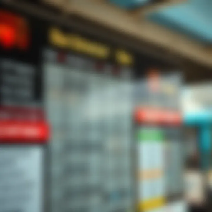 Timetable displaying bus schedules for Dubai to Sharjah