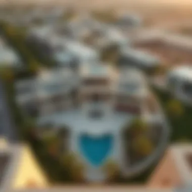 Aerial view of luxurious villas in Abu Dhabi