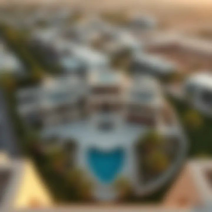 Aerial view of luxurious villas in Abu Dhabi