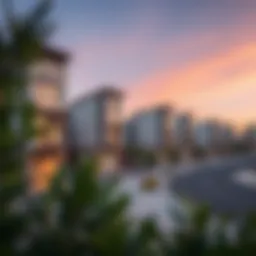 Modern residential development in Dubai showcasing Treo Homes