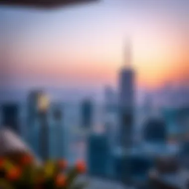 Panoramic City Views from W Residences Balcony Breathtaking view from a balcony at W Residences Dubai capturing city life.