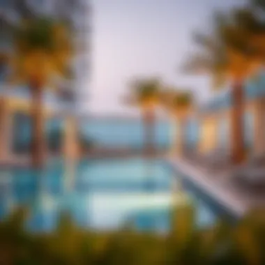 Leisure Oasis: Swimming Pool at W Residences Luxurious swimming pool area at W Residences Dubai highlighting leisure amenities.
