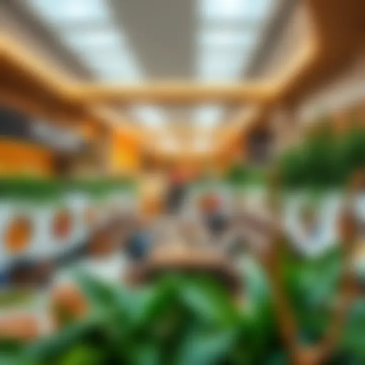 A panoramic view of the food court highlighting various dining offerings.